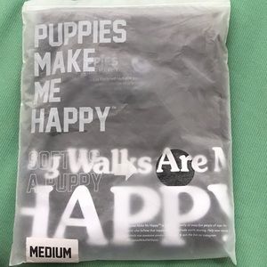 “Dog Walks Are My Happy Hour” BN Medium Women’s Tee by Puppies Make Me Happy